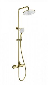 Душевая система с термостатом WONZON & WOGHAND Plate WW-C3017-A-BG брашированное золото купить в интернет-магазине сантехники Sanbest