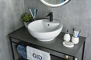 Раковина накладная Gid Esfera 45 N9001 51101 белая купить в интернет-магазине Sanbest