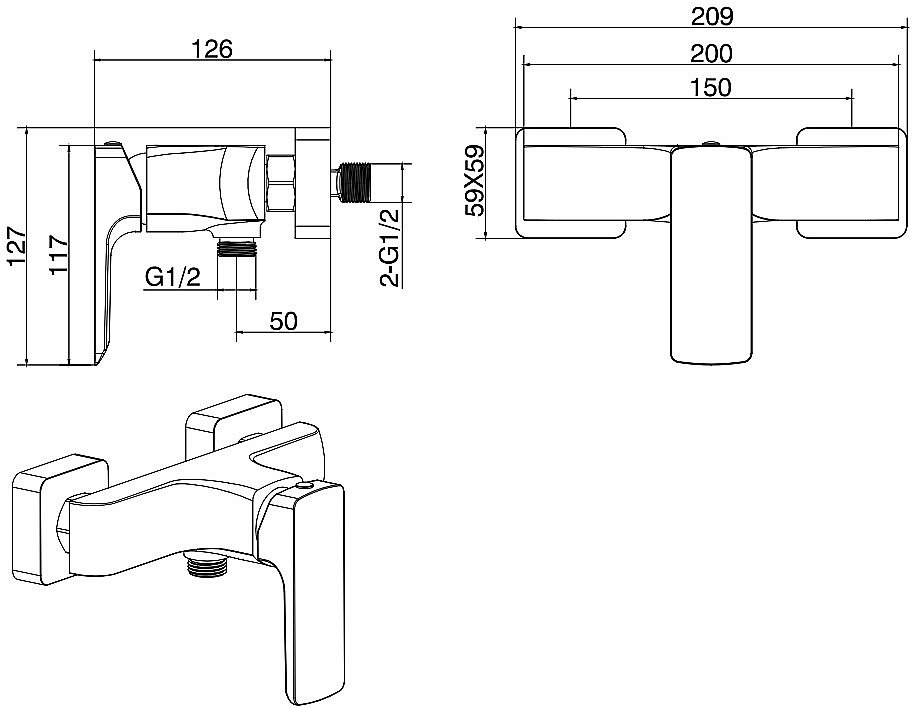Смеситель для душа Allen Brau Infinity 5.21010-00 купить в интернет-магазине сантехники Sanbest