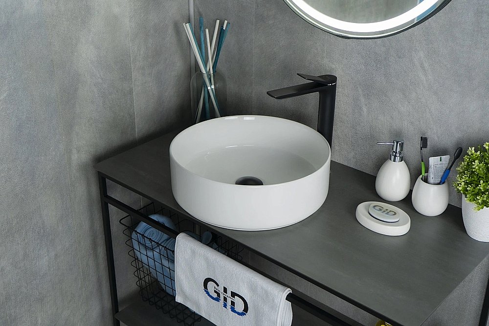 Раковина накладная Gid Esfera 40 N9424 51179 белая купить в интернет-магазине Sanbest