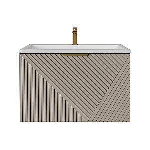 Тумба с раковиной подвесная Grossman БЛИСС 70 с 1 ящ, бежевая матовая для ванной в интернет-магазине Sanbest