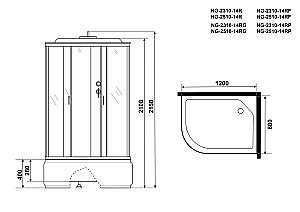 Душевая кабина Niagara Classic NG-2310-14P 120х80 купить в интернет-магазине Sanbest