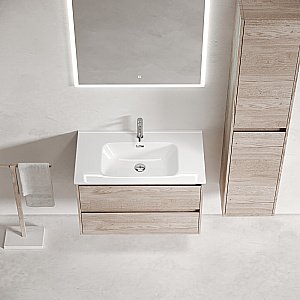 Тумба с раковиной Sancos Libra 90 LB90EG дуб галифакс натуральный для ванной в интернет-магазине Sanbest