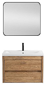 Тумба с раковиной Art&Max Family-M 58 подвесная, дуб харбор золотой для ванной в интернет-магазине Sanbest