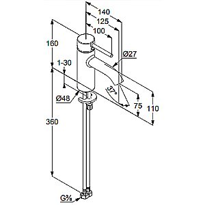 Смеситель для раковины Kludi Bozz 38272N076 золото брашированное купить в интернет-магазине сантехники Sanbest