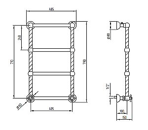 Полотенцесушитель водяной Migliore Edera ML.EDR-HY.200 золото купить в интернет-магазине сантехники Sanbest
