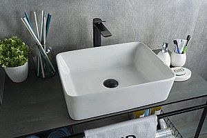 Раковина накладная Gid Geometrico 48 N9103 51120 белая купить в интернет-магазине Sanbest