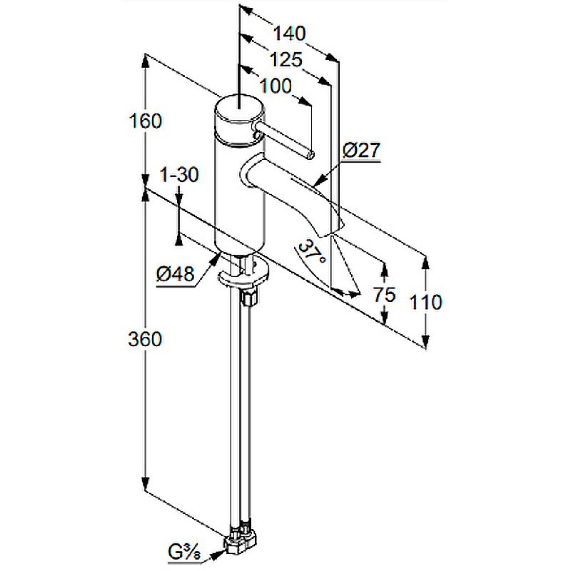 Смеситель для раковины Kludi Bozz 38272N076 золото брашированное купить в интернет-магазине сантехники Sanbest