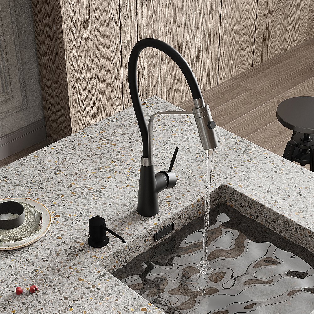 Смеситель для кухни WasserKRAFT A8417 черный купить в интернет-магазине сантехники Sanbest