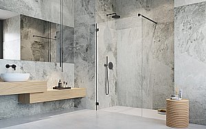 Душевое ограждение Radaway Essenza Pro Black Walk-in 160 10103160-54-01 стекло прозрачное/профиль черный матовый купить в интернет-магазине Sanbest