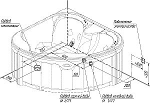 Минибассейн Радомир Корнелия Silver 1-30-0-0-0-164С 170х170 Серый мрамор купить в интернет-магазине Sanbest