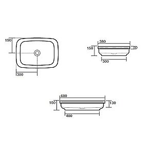 Раковина Kerasan Tribeca 60 514330 белая матовая купить в интернет-магазине Sanbest