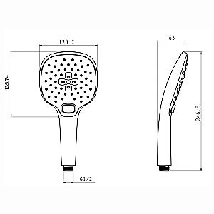 Душевая лейка Paini Pescara PSCR155F3D120 хром купить в интернет-магазине сантехники Sanbest