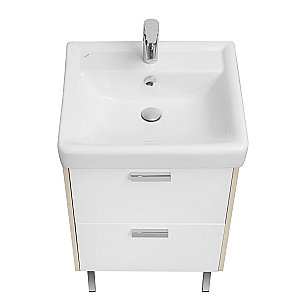 Тумба с раковиной Акватон Йорк 55 белый глянцевый/ясень фабрик для ванной в интернет-магазине Sanbest