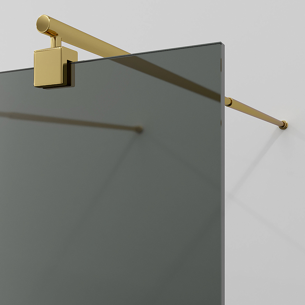 Душевое ограждение WasserKRAFT Vechte 60W44PG-TG 100 фиксатор золото глянцевое/стекло тонированное купить в интернет-магазине Sanbest