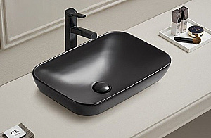 Раковина CeramaLux 51 E408DMB черная матовая купить в интернет-магазине Sanbest