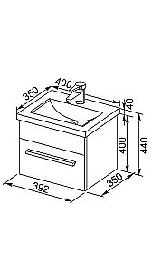 Тумба с раковиной Aquanet Нота 40 лайт для ванной в интернет-магазине Sanbest