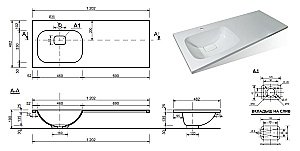 Тумба с раковиной Taliente Olejo 60 белый глянцевый для ванной в интернет-магазине Sanbest