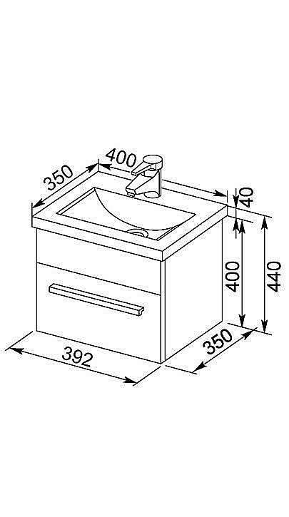 Тумба с раковиной Aquanet Нота 40 лайт для ванной в интернет-магазине Sanbest