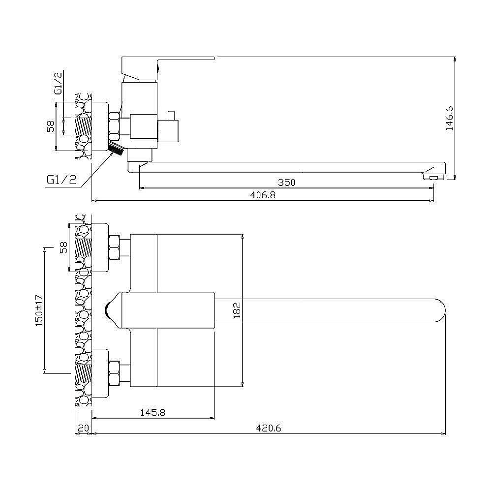 Смеситель для ванны Olive's Granada 05221GN купить в интернет-магазине сантехники Sanbest
