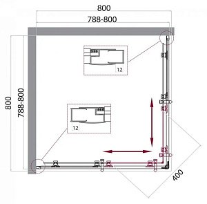 Душевой уголок BelBagno UNO 195-A-2 80x80 матовый/хром купить в интернет-магазине Sanbest