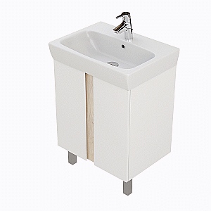 Тумба с раковиной Акватон Кантри 60 белая/дуб верона для ванной в интернет-магазине Sanbest