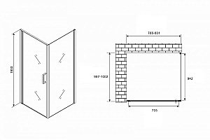 Душевой уголок ABBER Sonnenstrand AG04080M-S100M 80x100 стекло матовое/профиль хром купить в интернет-магазине Sanbest