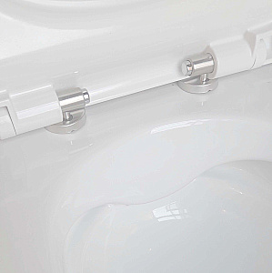Унитаз подвесной с инсталляцией Aquatek Поларис SET AQUATEK ПОЛАРИС-01-067 4в1 белый/кнопка хром, безободковый, с крышкой микролифт купить в интернет-магазине Sanbest
