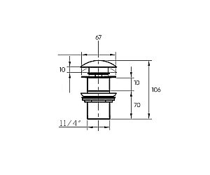 Донный клапан без перелива Bronze de Luxe 1001B черный купить в интернет-магазине сантехники Sanbest