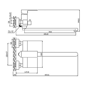 Смеситель для ванны Olive's Granada 05221GN купить в интернет-магазине сантехники Sanbest