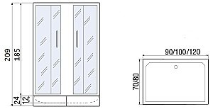 Душевой уголок с поддоном River MORAVA XL 120/80/24 MT купить в интернет-магазине Sanbest