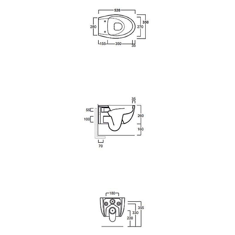 Унитаз подвесной SIMAS Bormio BR18bi безободковый, белый купить в интернет-магазине Sanbest