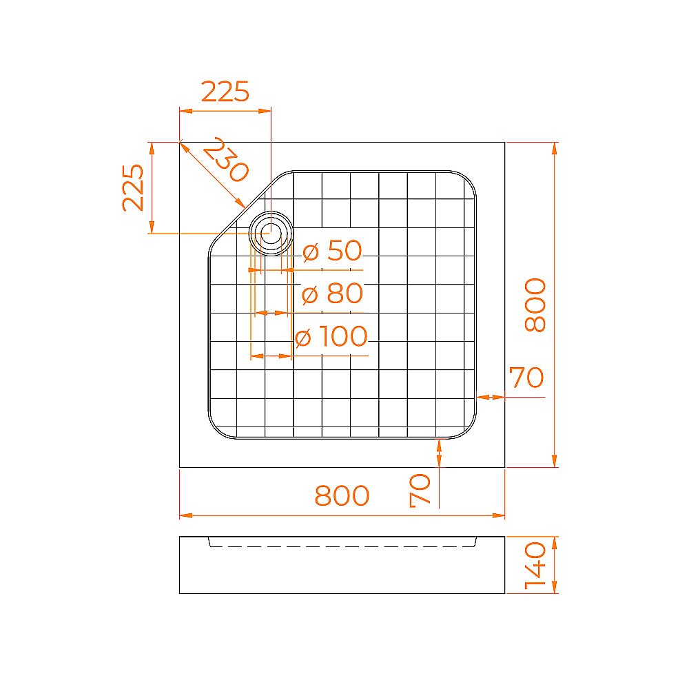 Душевой поддон RGW SMC-W 57350188-01 80x80 белый купить в интернет-магазине Sanbest