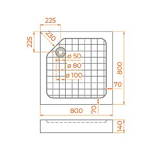 Душевой поддон RGW SMC-W 57350188-01 80x80 белый купить в интернет-магазине Sanbest