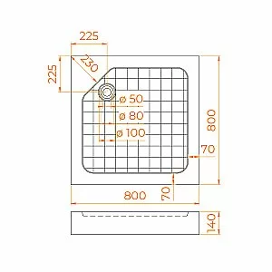 Душевой поддон RGW SMC-W 57350188-01 80x80 белый купить в интернет-магазине Sanbest