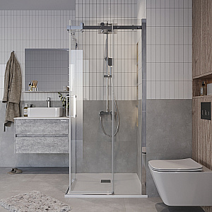 Душевой уголок Grossman Classic 100х100 300.K33.04.1010.10.00 стекло прозрачное/профиль хром купить в интернет-магазине Sanbest