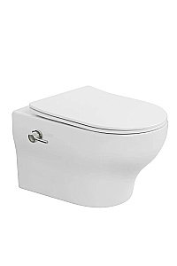 Унитаз подвесной с функцией биде Boheme Fiore 978-SET-2-W белый, безободковый, с крышкой микролифт, слив торнадо купить в интернет-магазине Sanbest