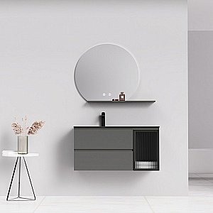 Тумба с раковиной Orans BC-2055 L 100 Dark Grey для ванной в интернет-магазине Sanbest