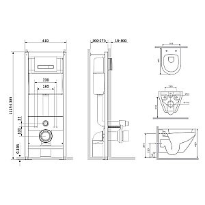 Унитаз подвесной AM.PM SPIRIT IS30251.701700 белый, безободковый, с инсталляцией купить в интернет-магазине Sanbest