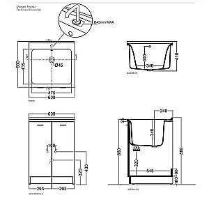 Тумба с раковиной постирочная Kerasan Aquadom 65 для ванной в интернет-магазине Sanbest
