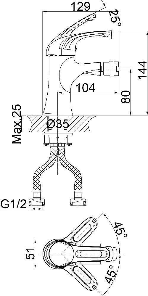 Набор смесителей D&K Rhein Eucharius DA1370001SET хром купить в интернет-магазине сантехники Sanbest