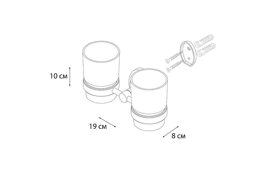 Держатель с двумя стаканами FIXSEN EUROPA FX-21807 купить в интернет-магазине сантехники Sanbest