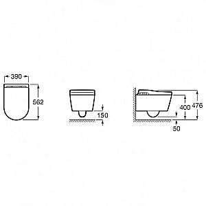 Унитаз подвесной Roca Inspira in-Wash 803060001 безободковый купить в интернет-магазине Sanbest
