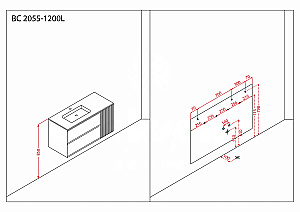 Тумба с раковиной Orans 2055120L2GC 120 серо-зеленая матовая для ванной в интернет-магазине Sanbest