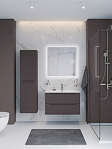 Тумба с раковиной BelBagno 80 ETNA-800-2C-SO-GSO+BB800ETL темно-серая матовая для ванной в интернет-магазине Sanbest