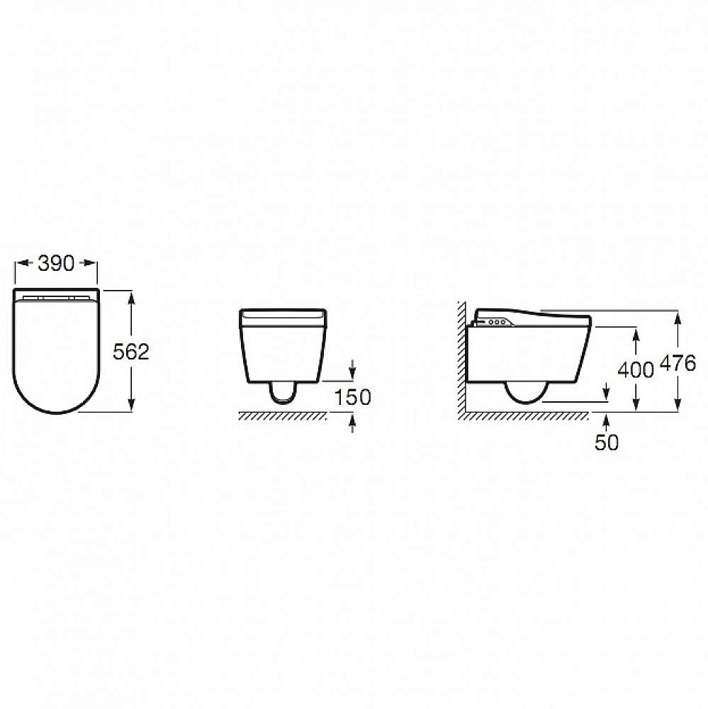 Унитаз подвесной Roca Inspira in-Wash 803060001 безободковый купить в интернет-магазине Sanbest