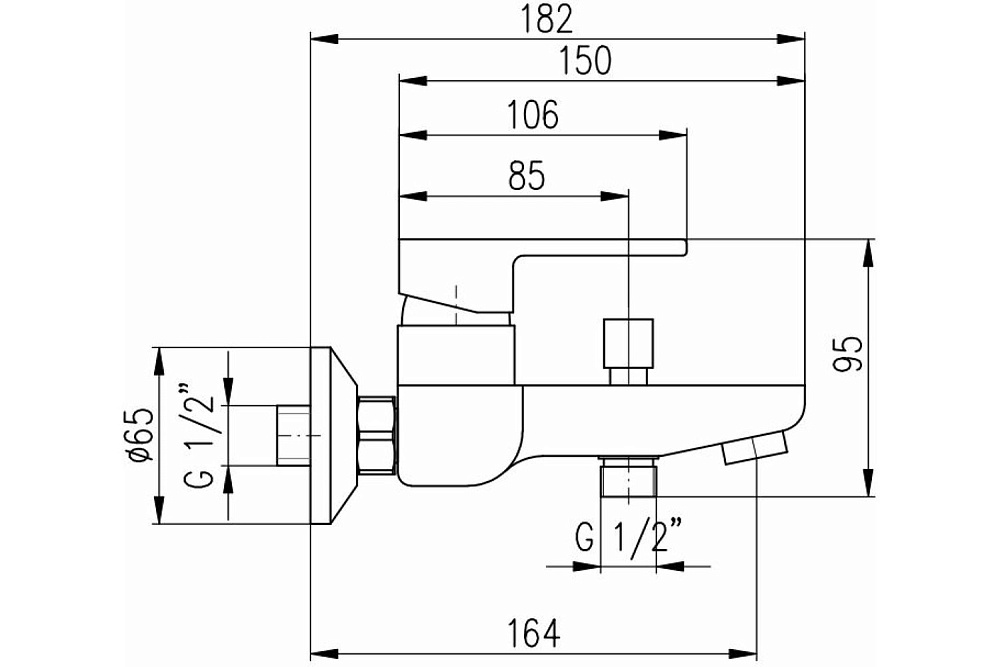 Смеситель для ванны Rav-Slezak Vltava VT454.5 хром купить в интернет-магазине сантехники Sanbest