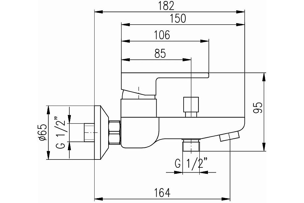 Смеситель для ванны Rav-Slezak Vltava VT454.5 хром купить в интернет-магазине сантехники Sanbest