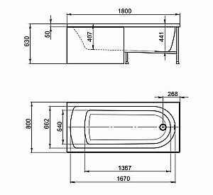 Ванна Alex Baitler Michigan 180х80 купить в интернет-магазине Sanbest