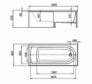Ванна Alex Baitler Michigan 180х80 купить в интернет-магазине Sanbest